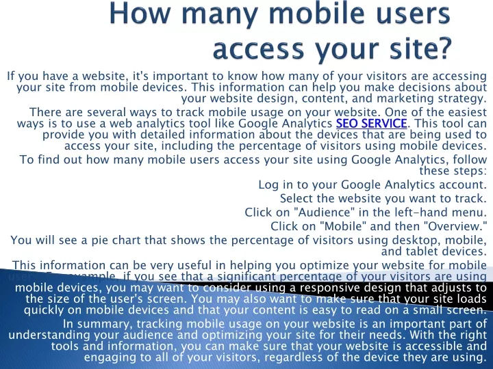 how many mobile users access your site
