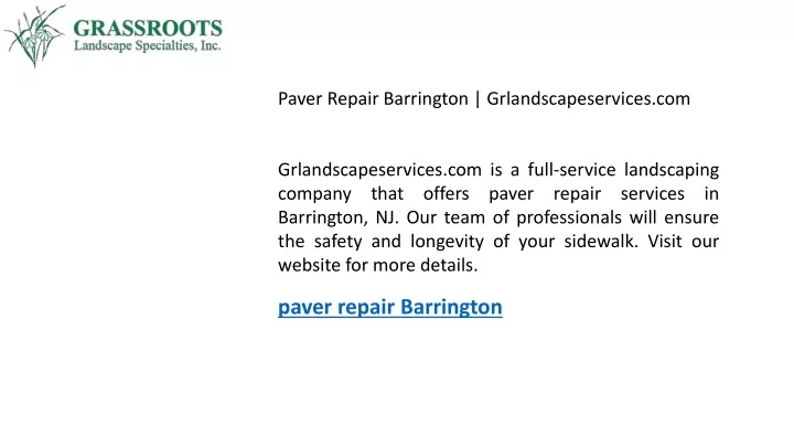 paver repair barrington grlandscapeservices com