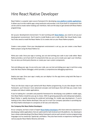 hire react native developer