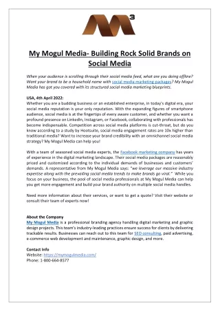 My Mogul Media- Building Rock Solid Brands on Social Media