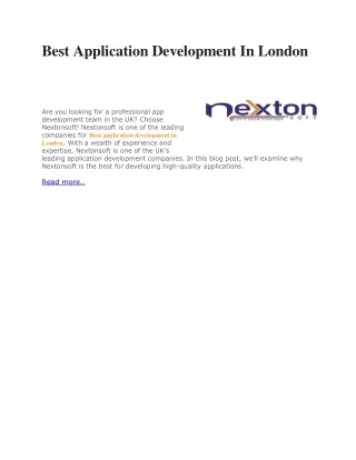best application development in london