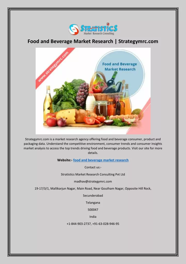 food and beverage market research strategymrc com