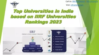 Top Universities In India - IIRF Ranking