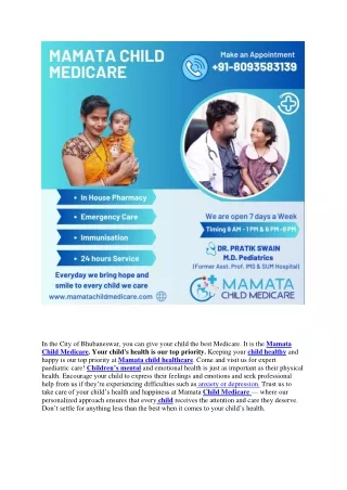 Best CHILD CARE HOSPITAL IN BHUBANESWAR