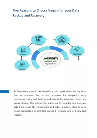 five reasons to choose veeam for your data backup