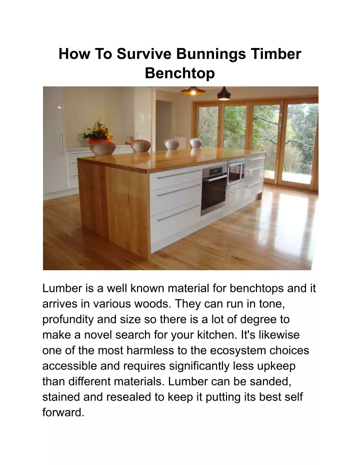 how to survive bunnings timber benchtop