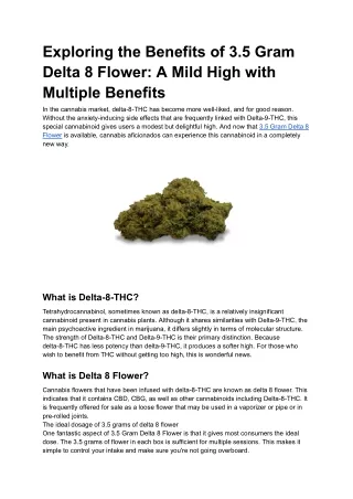 exploring the benefits of 3 5 gram delta 8 flower