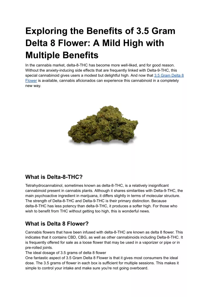 exploring the benefits of 3 5 gram delta 8 flower