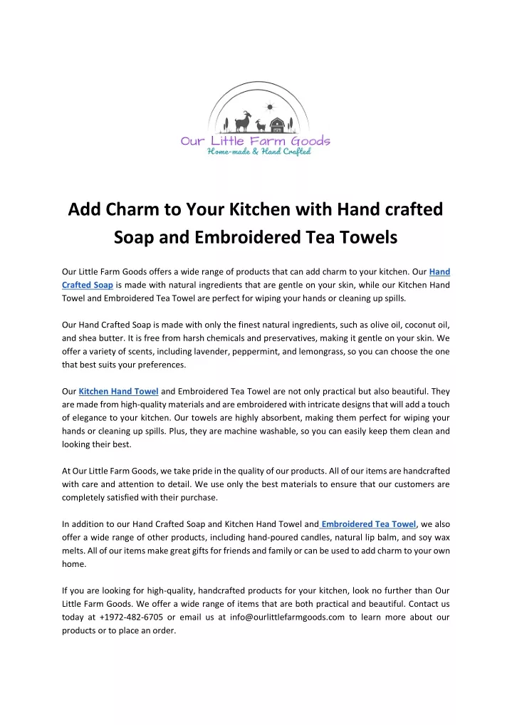 add charm to your kitchen with hand crafted soap
