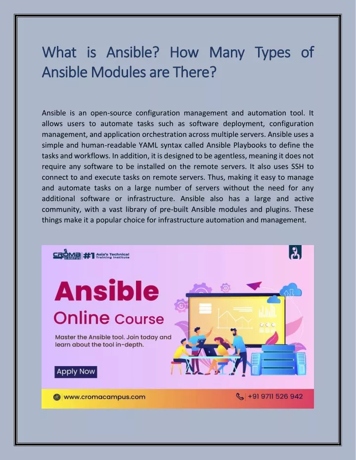 what is ansible how many types of what is ansible