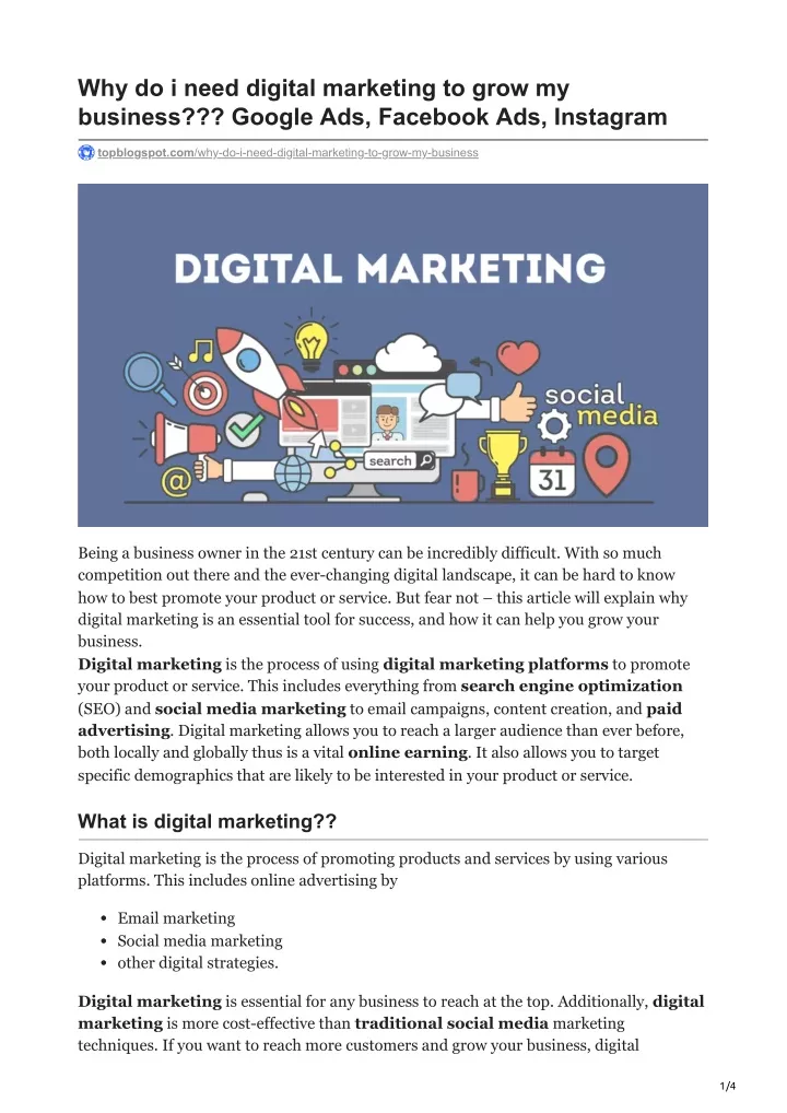 why do i need digital marketing to grow