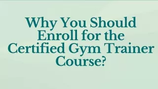 why you should enroll for the certified