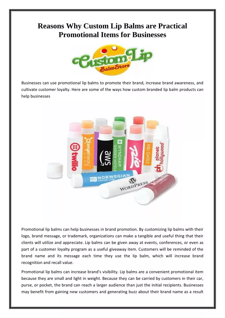 reasons why custom lip balms are practical