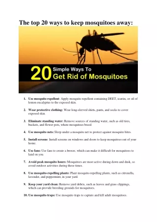 The top 15 ways to keep mosquitoes away
