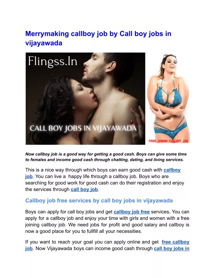 merrymaking callboy job by call boy jobs