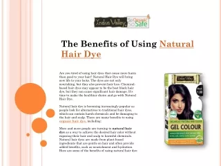The Benefits of Using Natural Hair Dye
