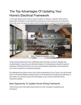 The Top Advantages Of Updating Your Home's Electrical Framework (1)