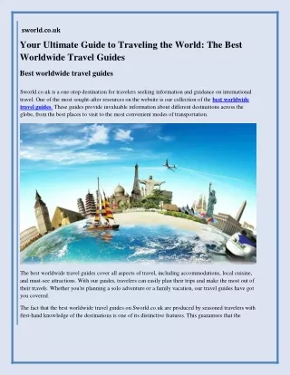 Your Ultimate Guide to Traveling the World The Best Worldwide Travel Guides