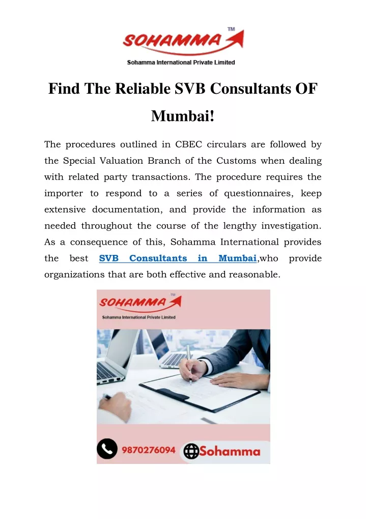 find the reliable svb consultants of