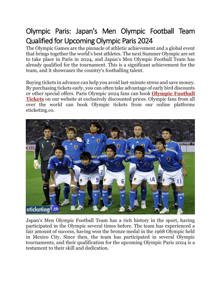 PPT Japan's Men Olympic Football Team Qualified for Olympic