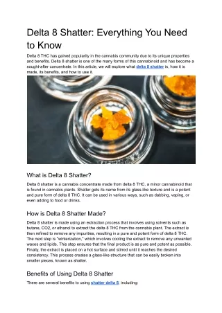 Delta 8 Shatter_ Everything You Need to Know