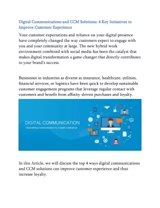 digital communications and ccm solutions