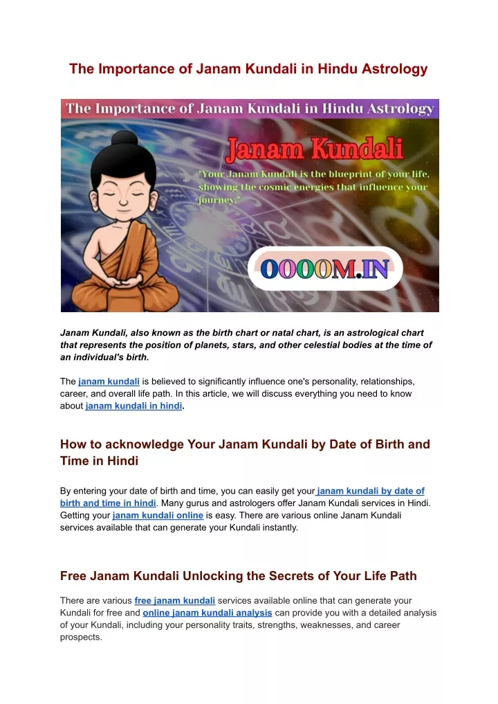 PPT - The Importance Of Janam Kundali In Hindu Astrology PowerPoint ...