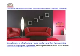 Professional House painters and Best Home painting services in Pupalguda  Hyderabad