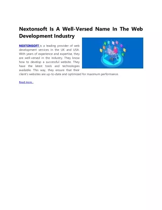 nextonsoft is a well versed name