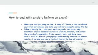 How to deal with anxiety before an exam?