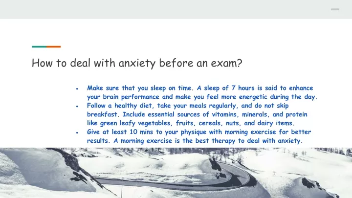 how to deal with anxiety before an exam
