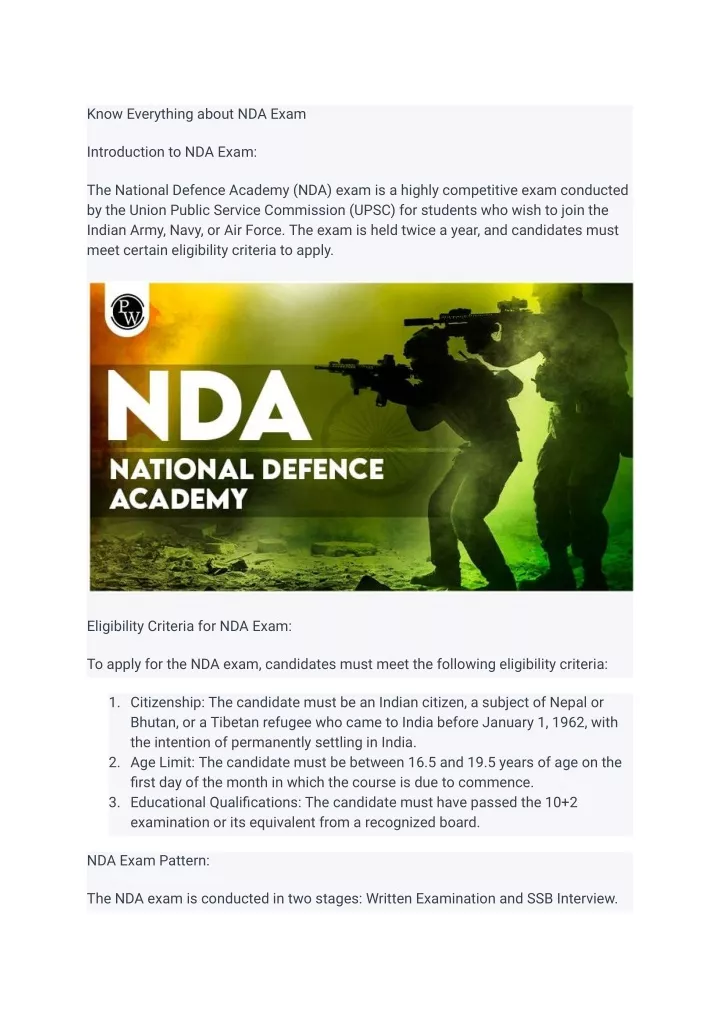 know everything about nda exam