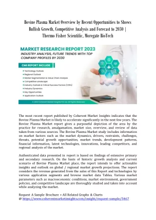 bovine plasma market overview by recent