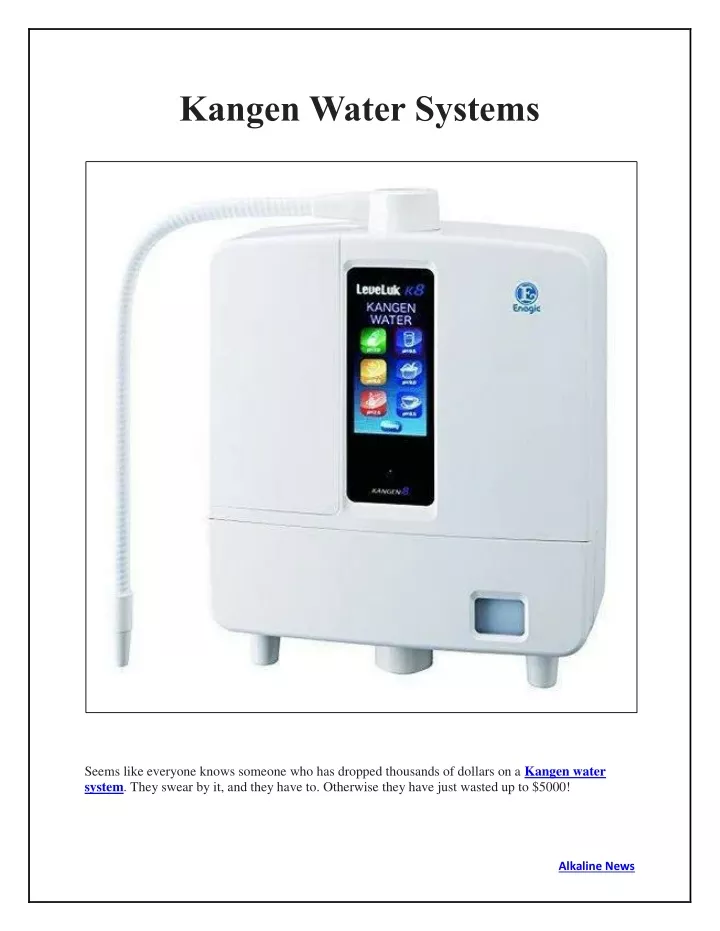 kangen water systems