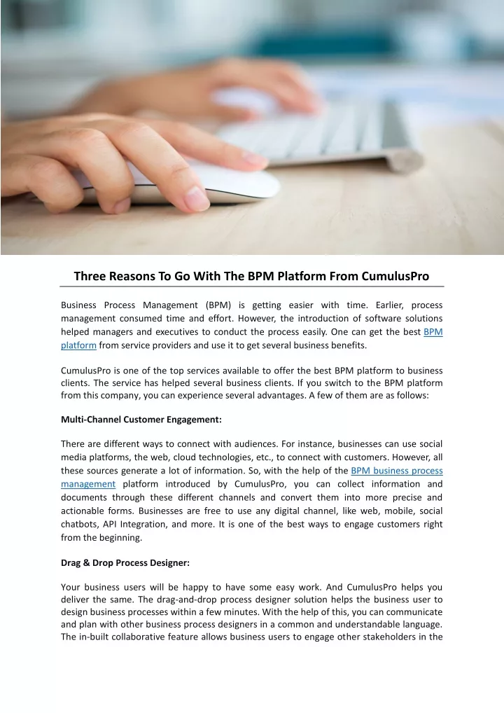 three reasons to go with the bpm platform from