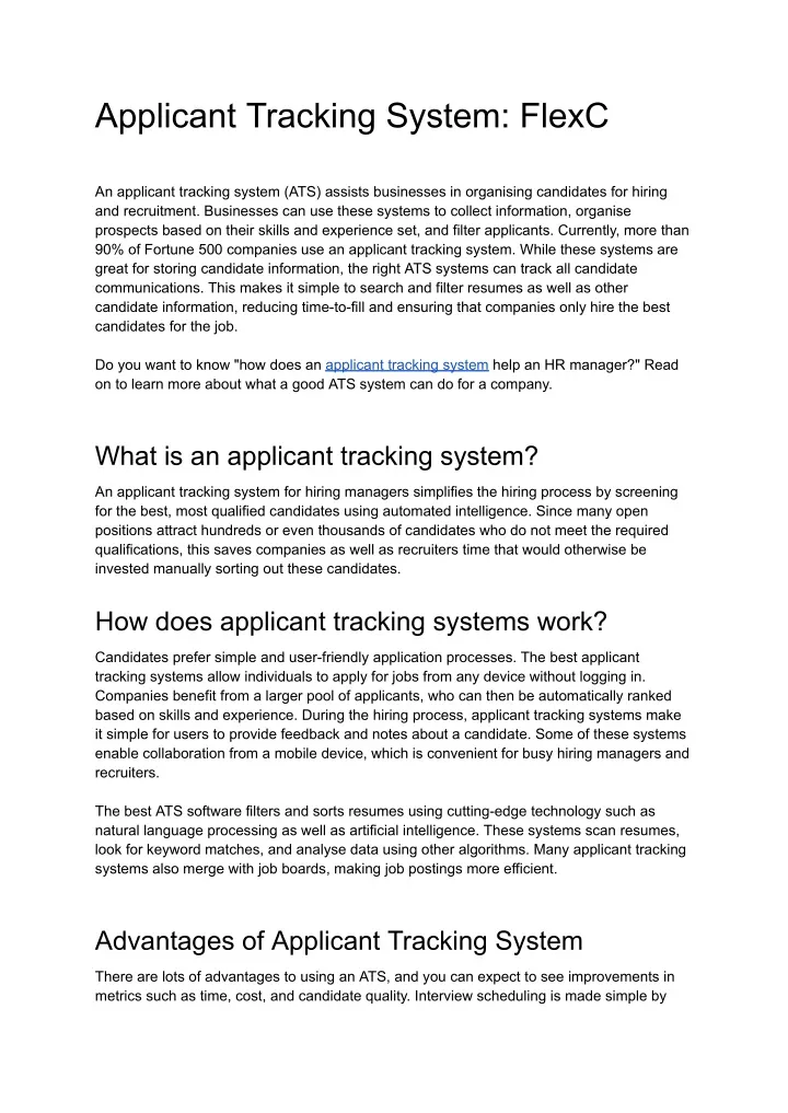 applicant tracking system flexc