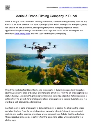 Aerial & Drone Filming Company in Dubai