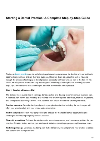 Starting a Dental Practice A Complete Step-by-Step Guide