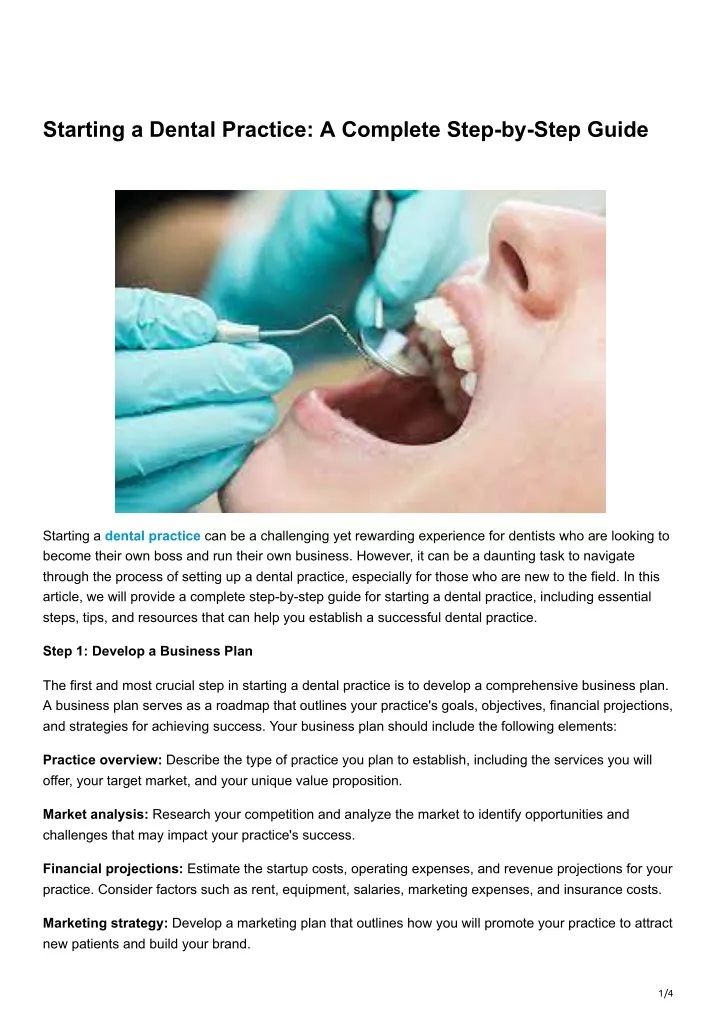 starting a dental practice a complete step