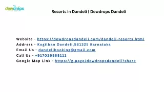 Resorts in Dandeli | Dewdrops Dandeli
