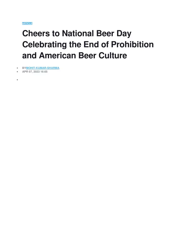 article cheers to national beer day celebrating
