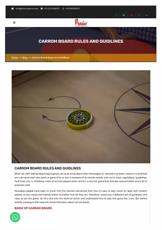 Carrom Board Rules and Guidelines _ Precisesports Blog
