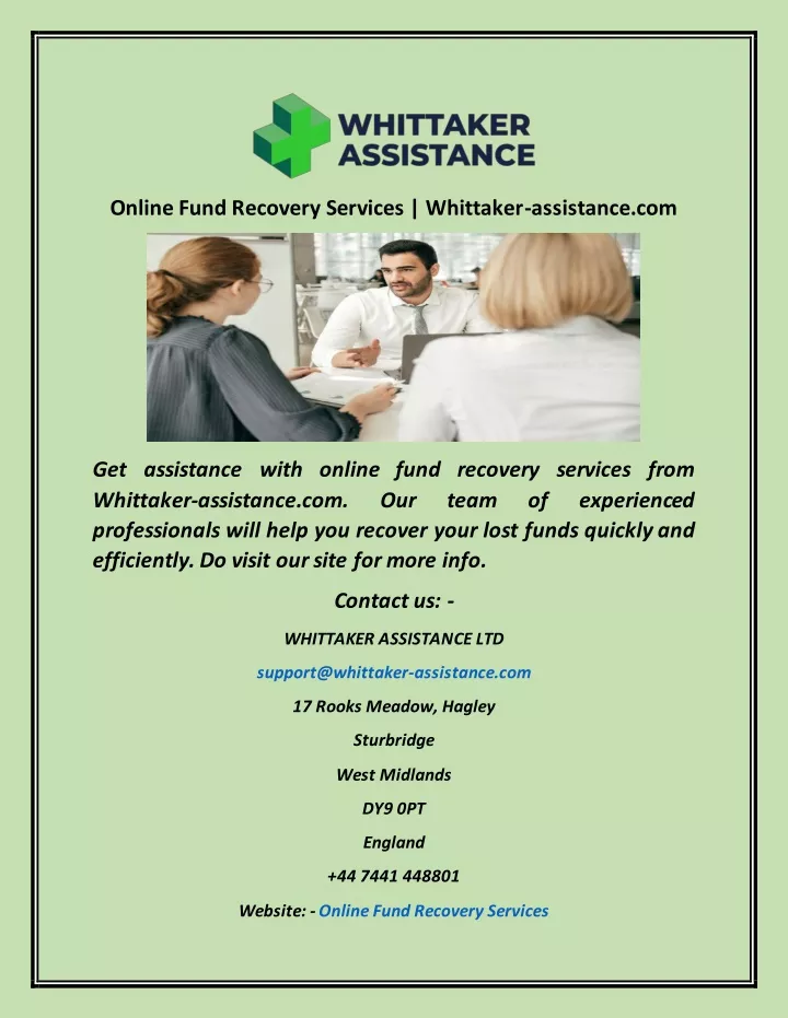 online fund recovery services whittaker