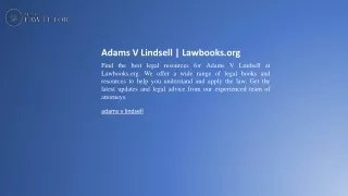 Adams V Lindsell  Lawbooks.org