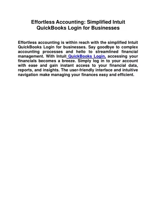 Effortless Accounting: Simplified Intuit QuickBooks Login for Businesses