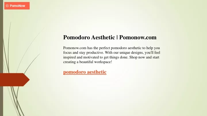 pomodoro aesthetic pomonow com pomonow