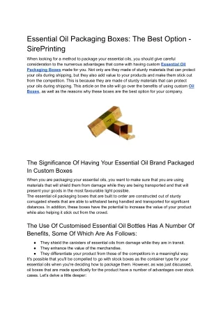 Essential Oil Packaging Boxes_ The Best Option - SirePrinting