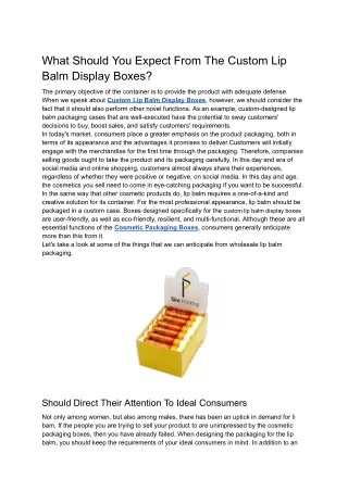 What Should You Expect From The Custom Lip Balm Display Boxes_