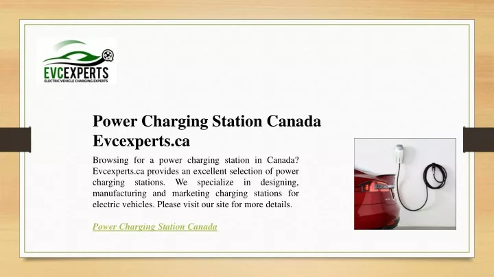 power charging station canada evcexperts ca