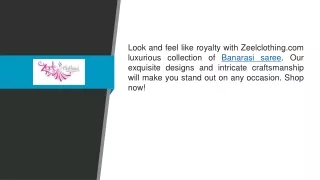 Banarasi Saree  Zeelclothing.com